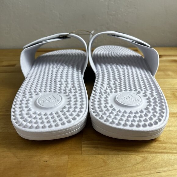 ADIDAS Adissage Slides Sandal White Whitre US Men Size‎ 18 F35573 NEW w/Box - Picture 6 of 11